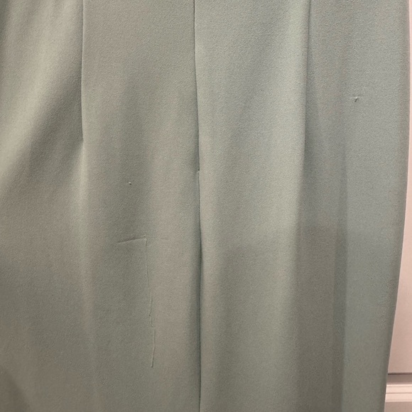 ADRIANNA PAPELL Off-the-shoulder Crepe Gown In Cloudy Aqua Size 14 - Picture 6 of 8